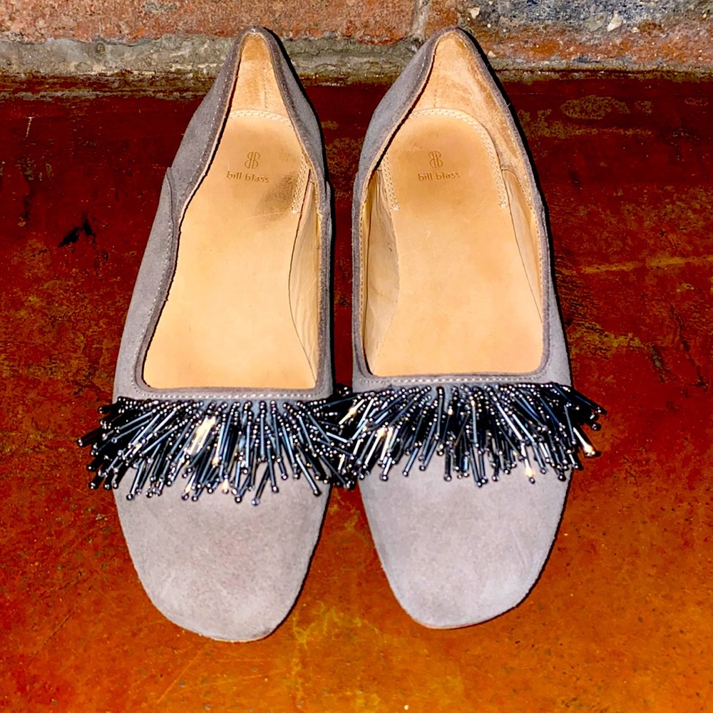 Anthropologie Beaded Suede Flats